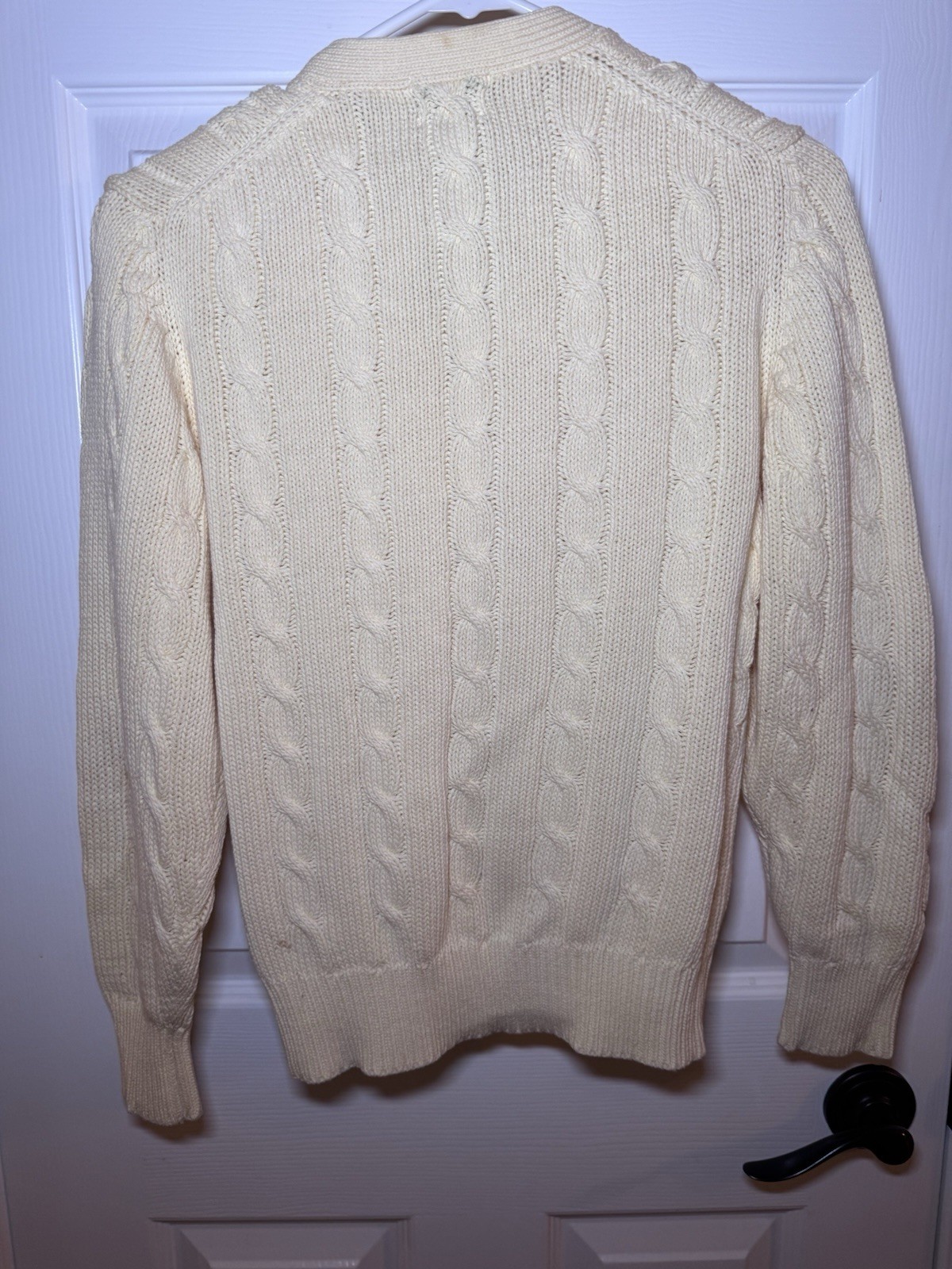 Vintage 80s/90s Sienna Cable Knit Cardigan Sweater In Butter Yellow , Medium
