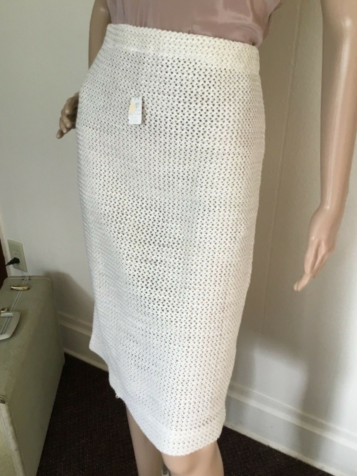 60’s Vintage Ivory Hi Waist Rockabilly Skirt “NWT”