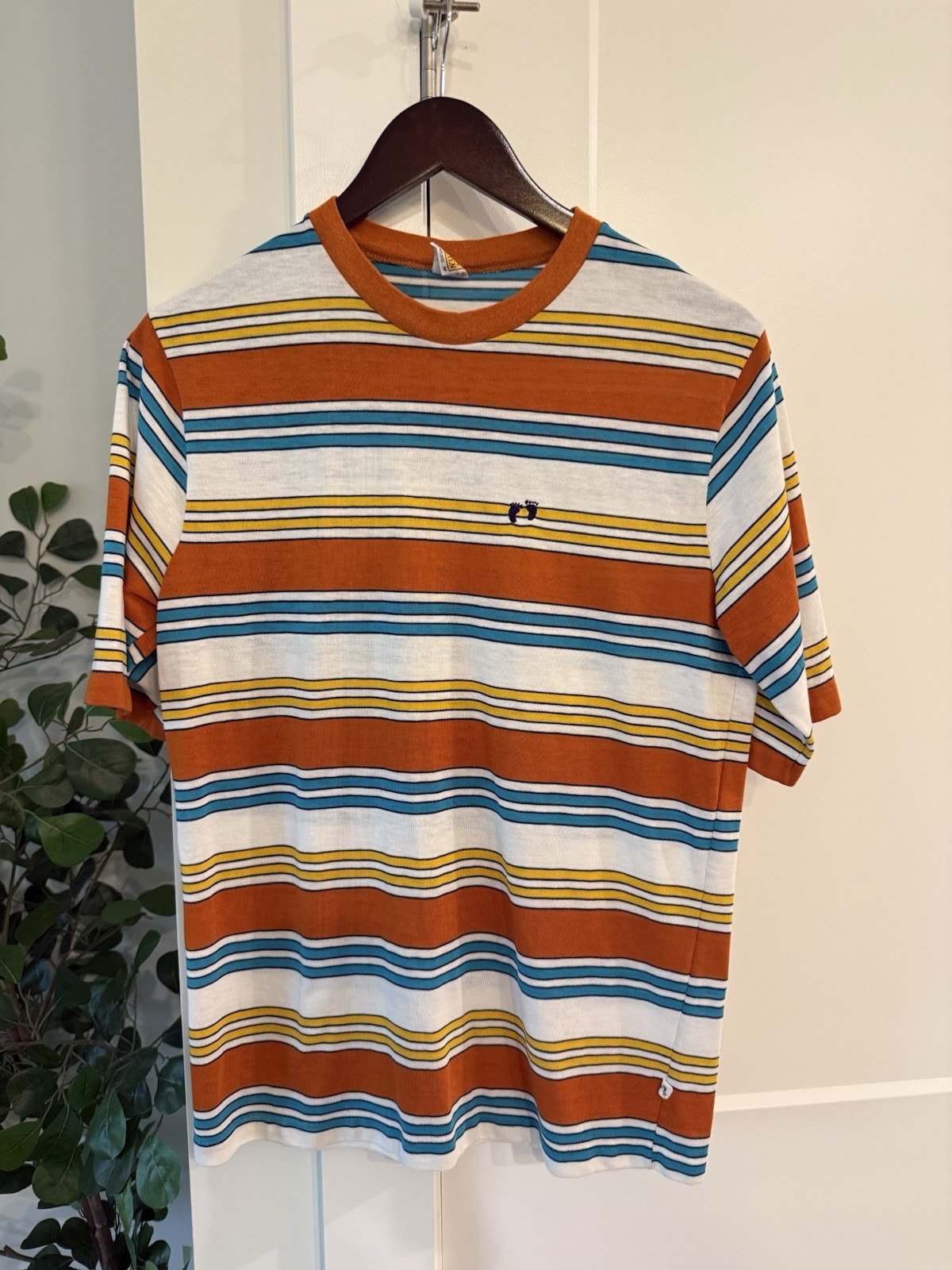 Vintage 60s Hang Ten Surf T Shirt Hawaii Mod Hippie Striped Tee Mid Century