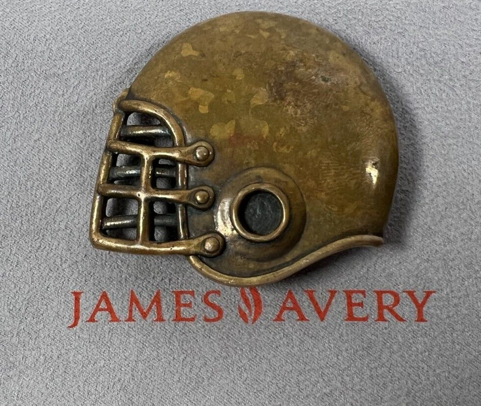 RETIRED James Avery Bronze Sports Football Helmet Belt Buckle 2-3/8″ x 2-1/4″
