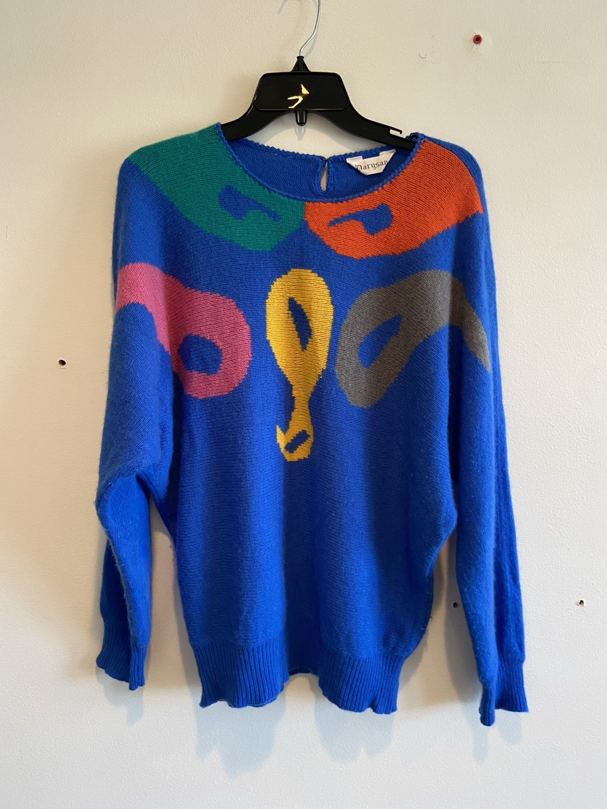 Vintage 80’s Mohair Blend Sweater – Colorful Abstract True Vintage 80’s