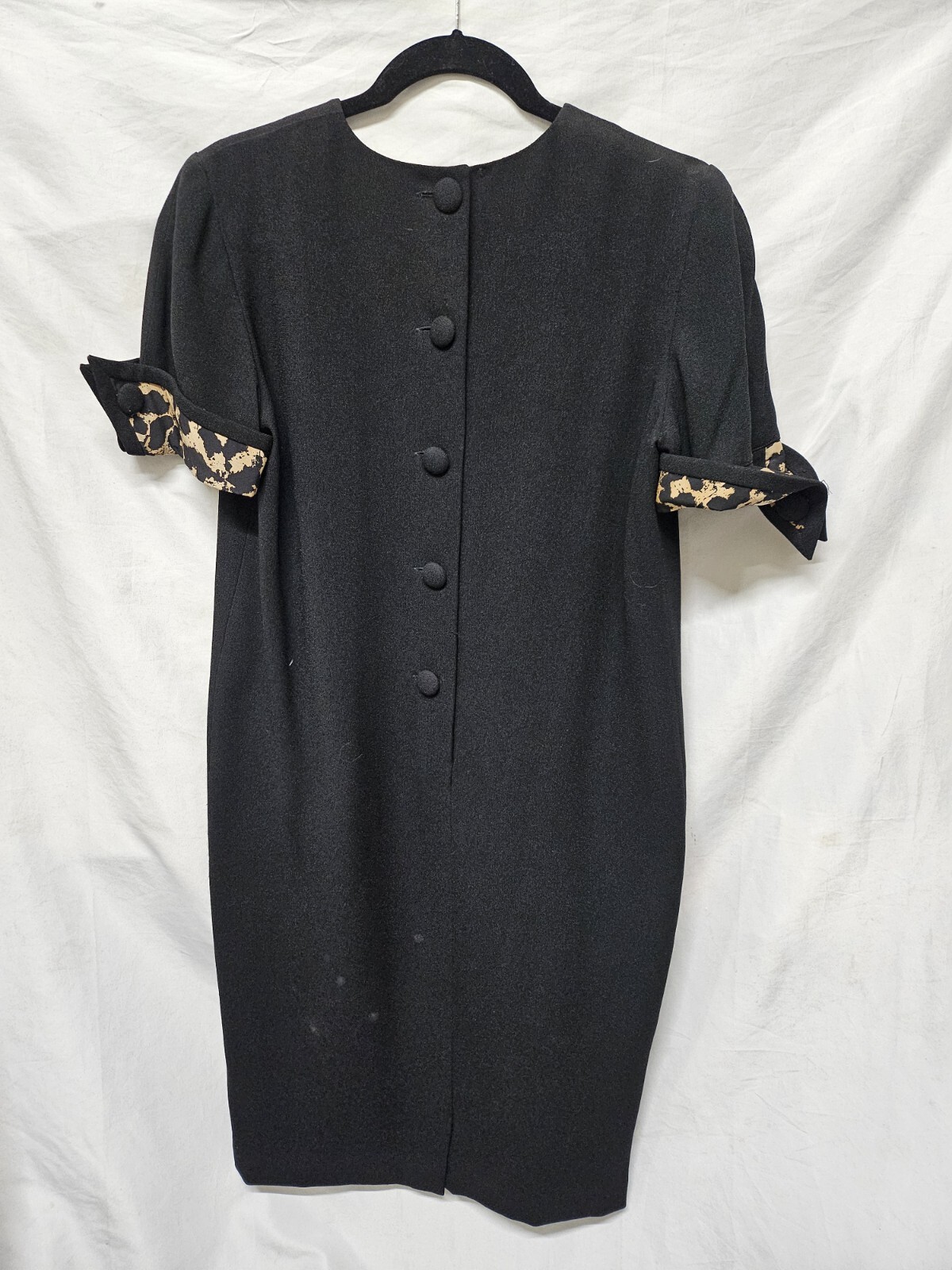 Bill Blass Dress Black Short Sleeve Size 6 – Elegent Black Dress Designer Dress