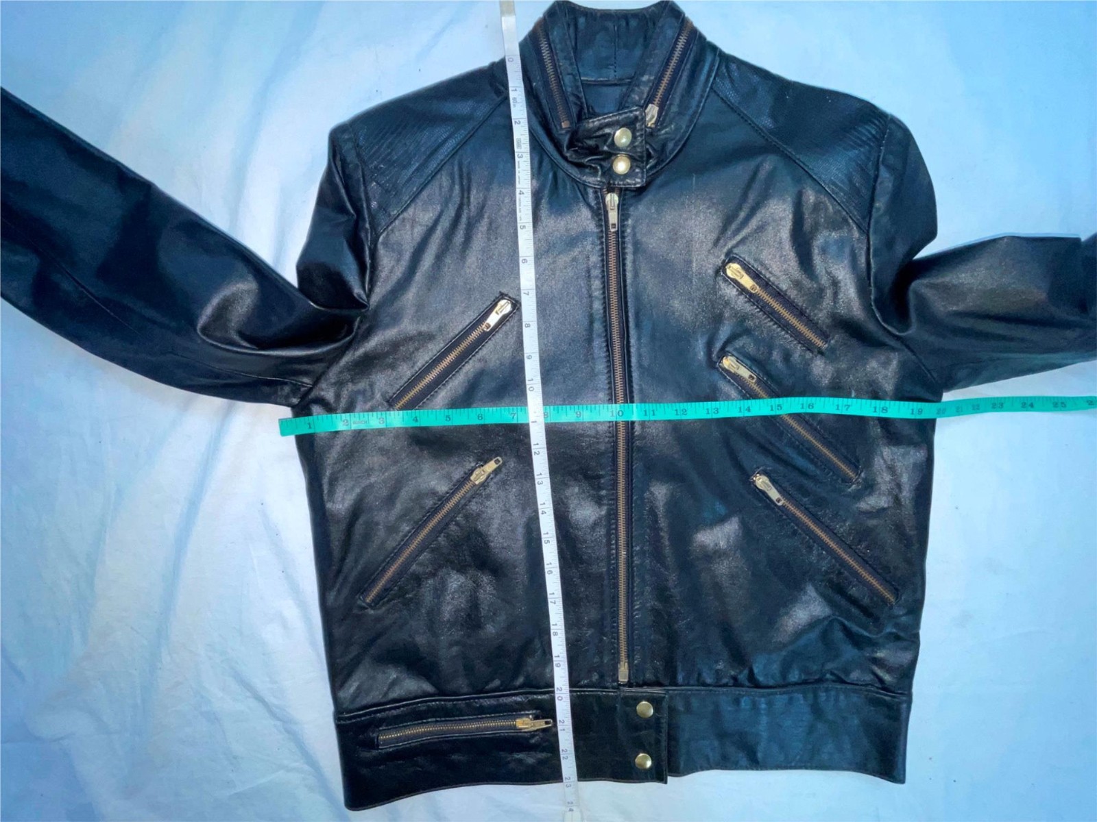 VTG 80S WOMENS 11/12 SMALL BLACK LEATHER CRAZY ZIPPER CAFE RACER BEAT IT JACKET