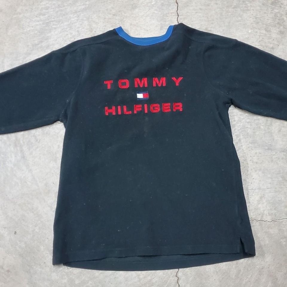 Vintage Tommy Hilfiger Black Red and Blue Sweatshirt