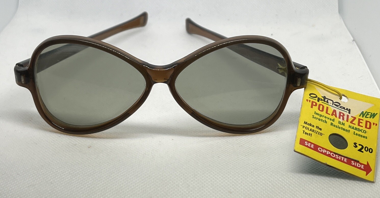 Vintage Opti-Ray Brown Gradiant Sunglasses NOS