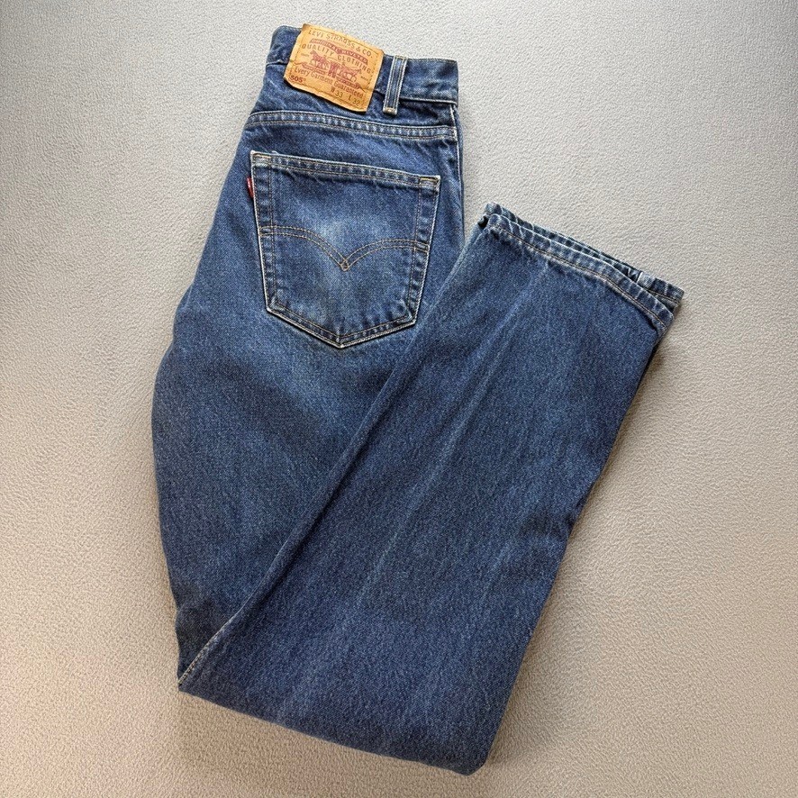 VTG Levi 505 Jeans Mens Straight Leg 33×32 (FIT 31/31) Made in USA Denim Red Tab