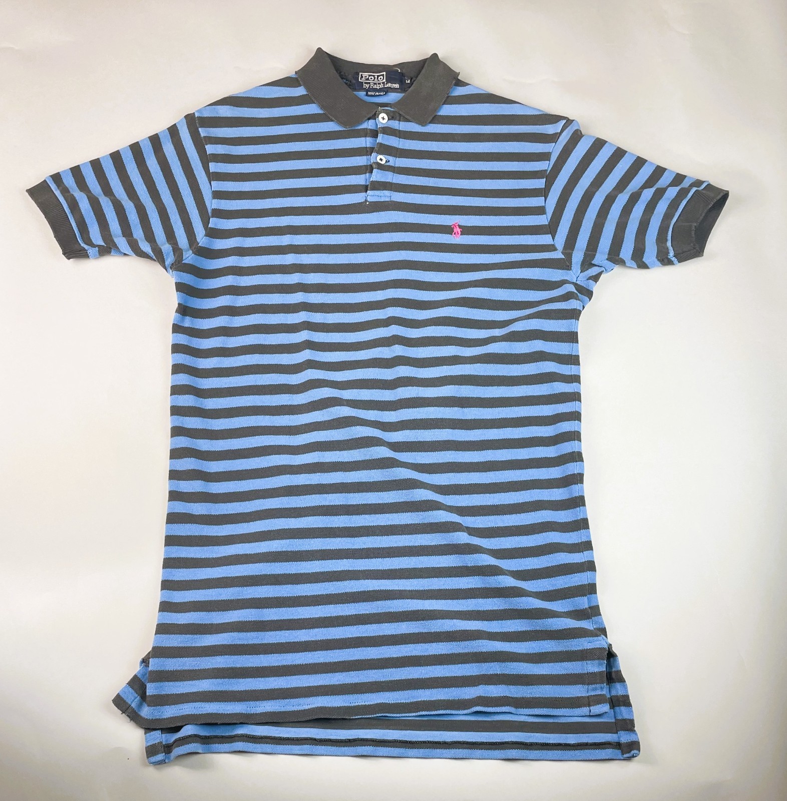 VTG 80s Polo Ralph Lauren Striped Polo Shirts Men’s Size Medium THRASHED USA