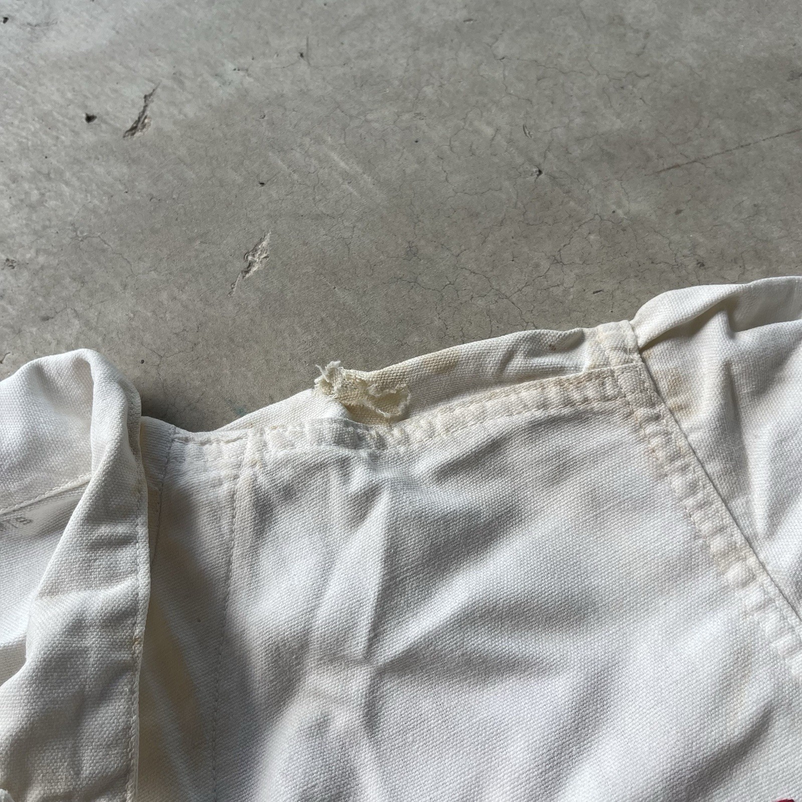 True Vtg 40s Moslah Temple Director Chain Stitch Talon Zip White Cotton Workwear
