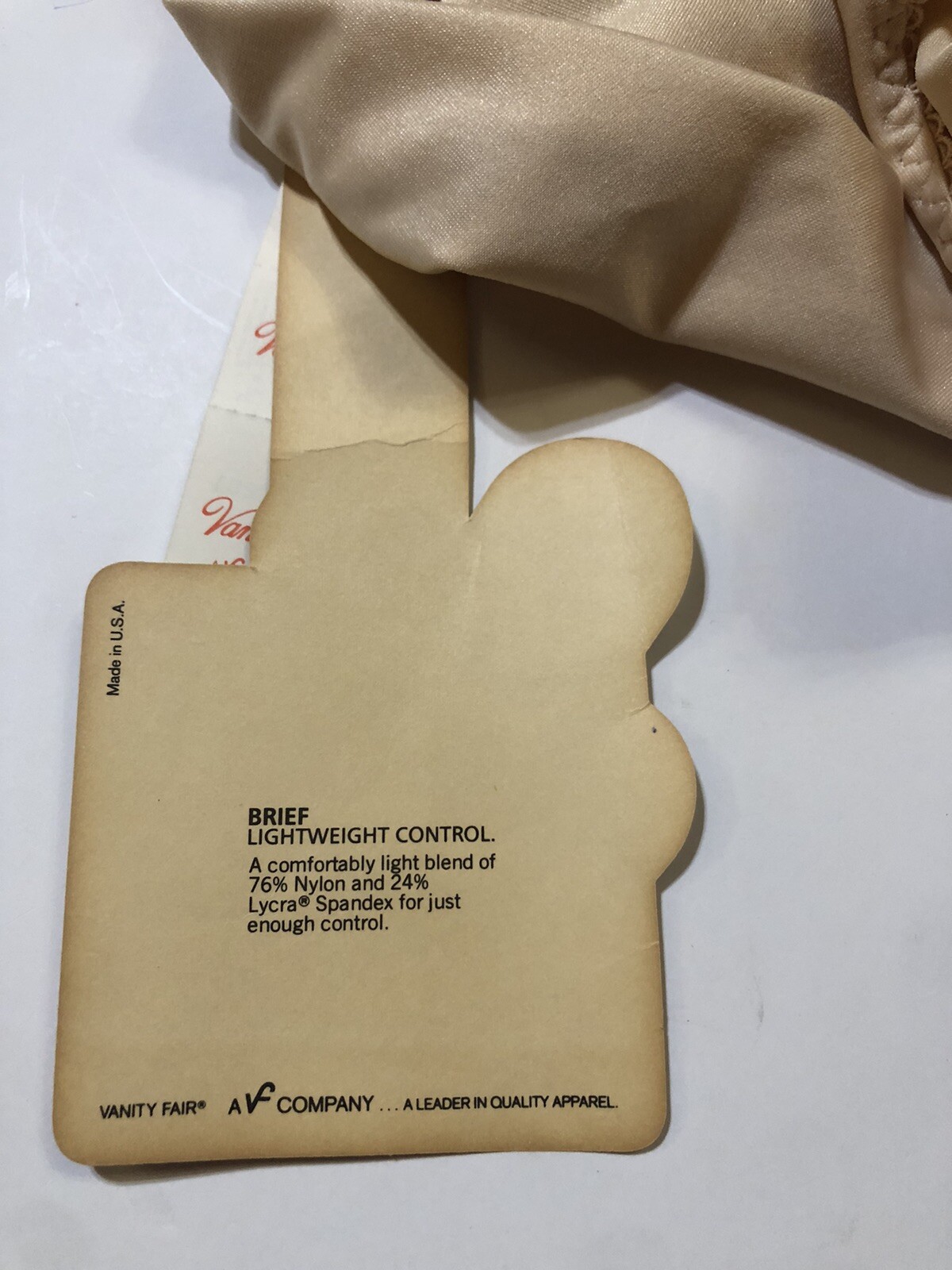 Vintage NOS Vanity Fair Womens Style#40-201 My Favorite Panty Size M Nude Brief