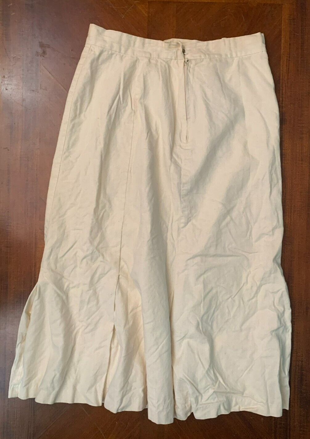 Vintage The Eagle’s Eye Long Linen Blend Lined Skirt – Women’s 14, Beige