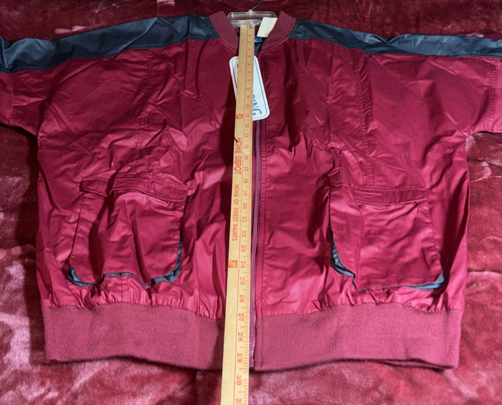 Vintage 1990s Spalding Men’s COLOR BLOCK Jacket Navy Red Maroon XL NEW with Tags