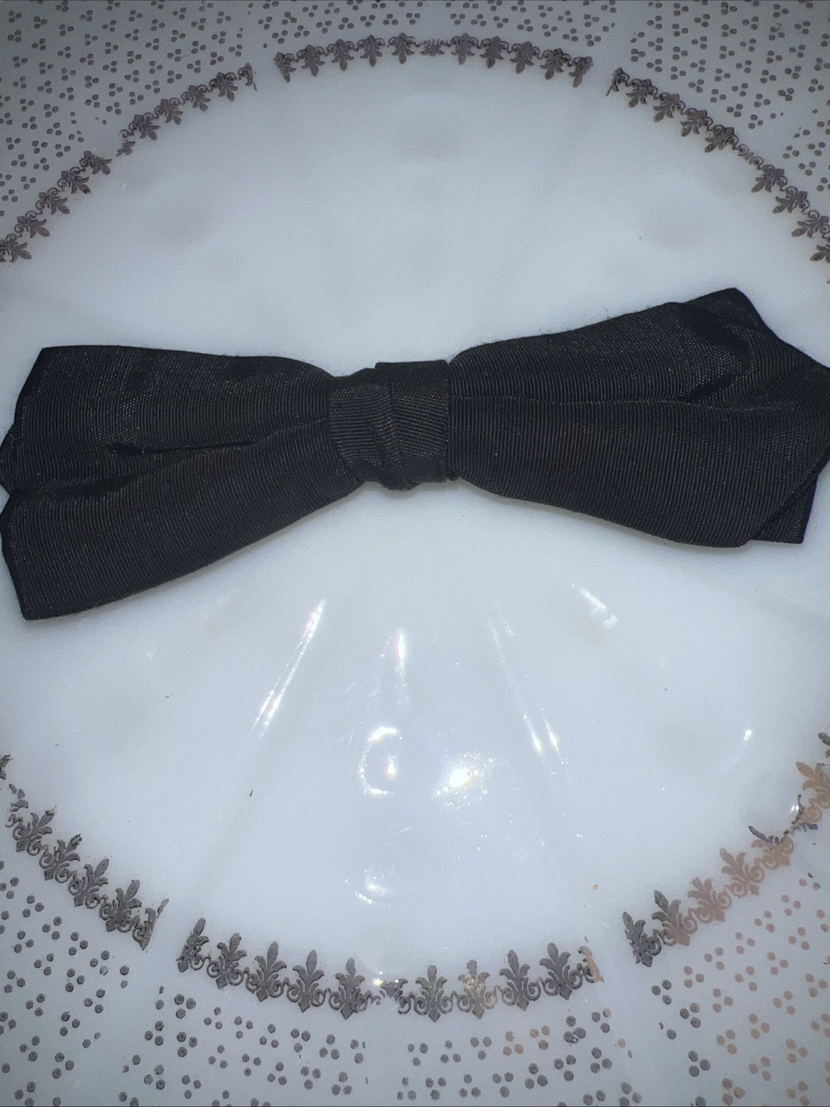 Vintage Grip Tite NYC Black Clip-On Bow Tie