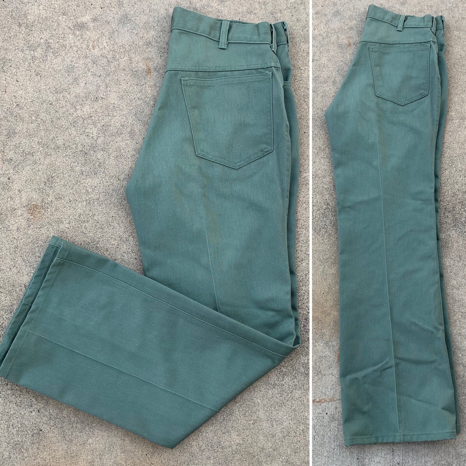 Vintage Lion Apparel Pants Work Uniform Green Talon 42 Zipper 34 (33 1/2” Waist)