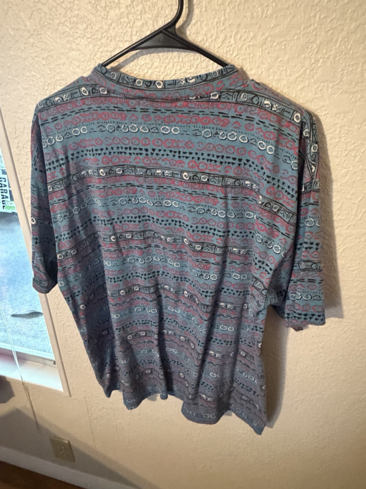 Vintage Weeds Geometric AOP L 90s Beach Summer Rare Unique Colorful Vibes Hawaii