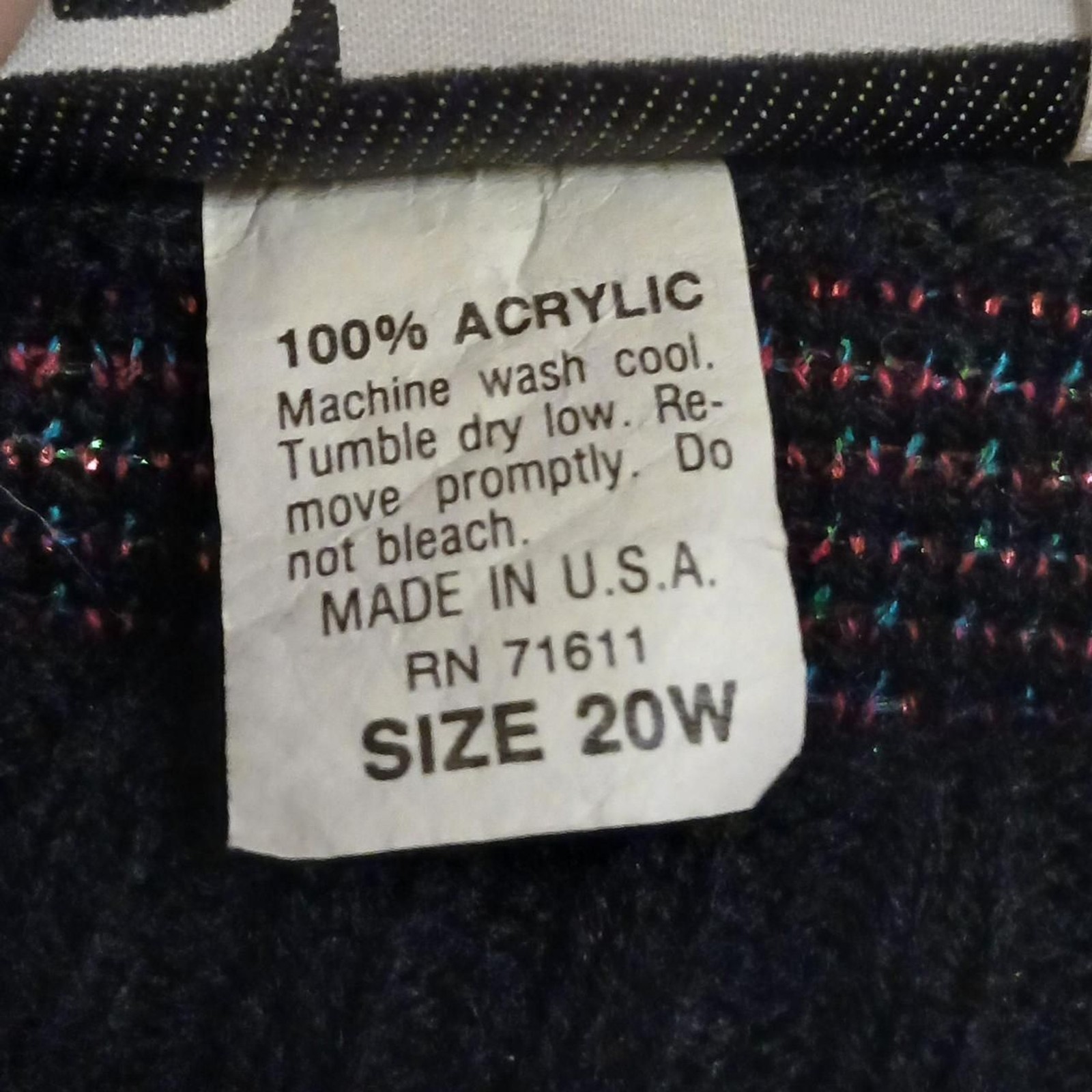 Vintage 80s black with pink purple & teal metallic firework print sweater 20w
