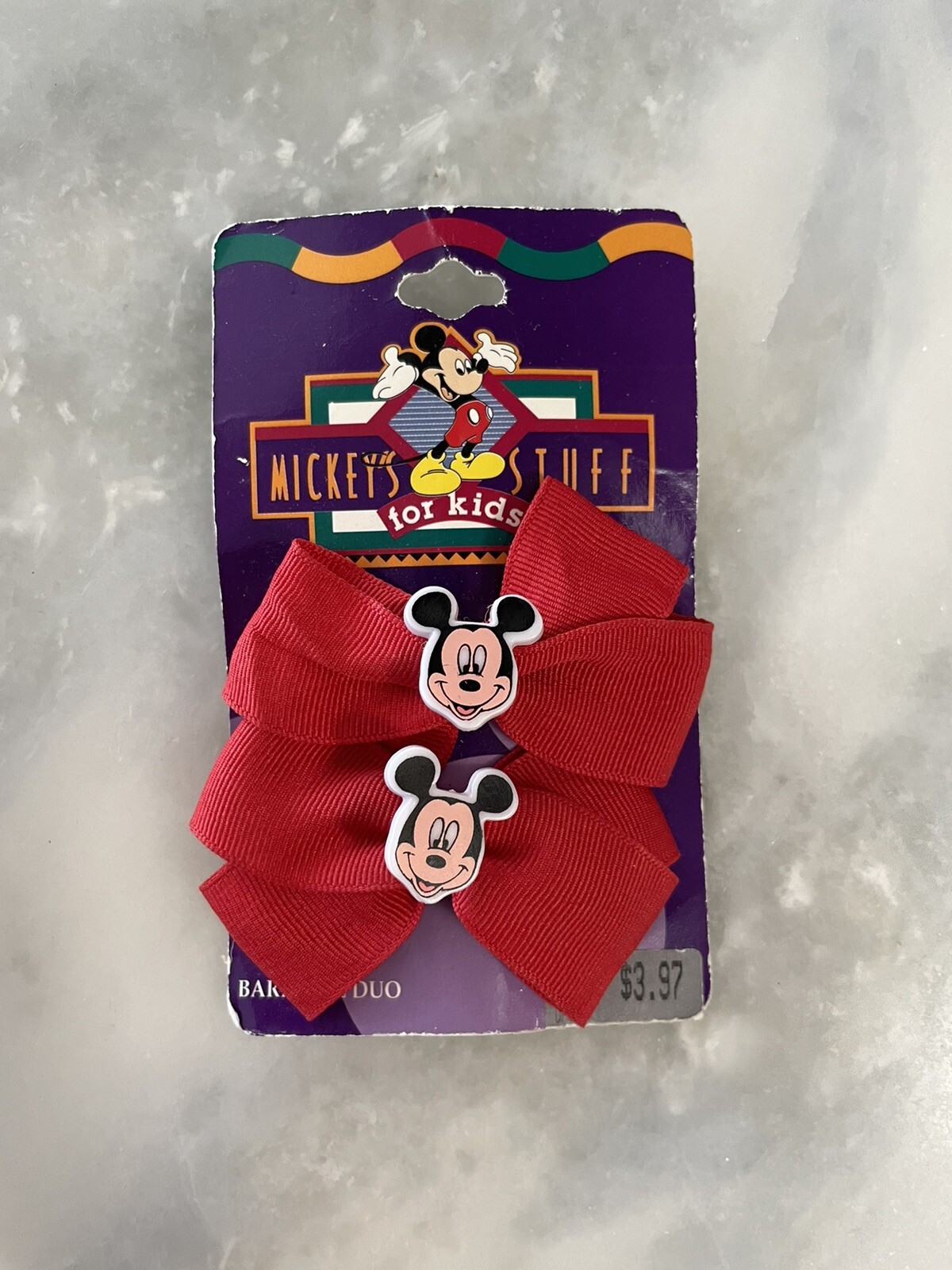 Vintage 90s Mickey’s Stuff for Kids Hair Mickey Red Bow Barrett New