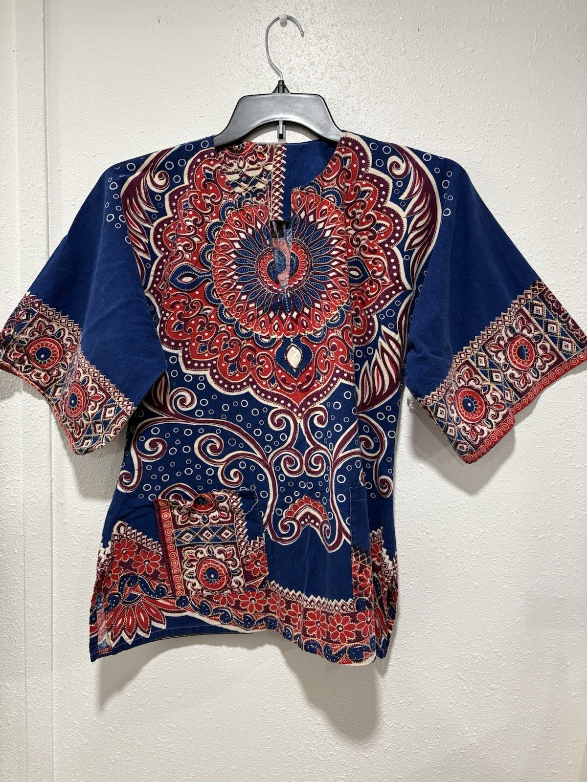 VTG 70s Cotton Angel Wing Dashiki Hippy Pullover Tops Lot Of 2