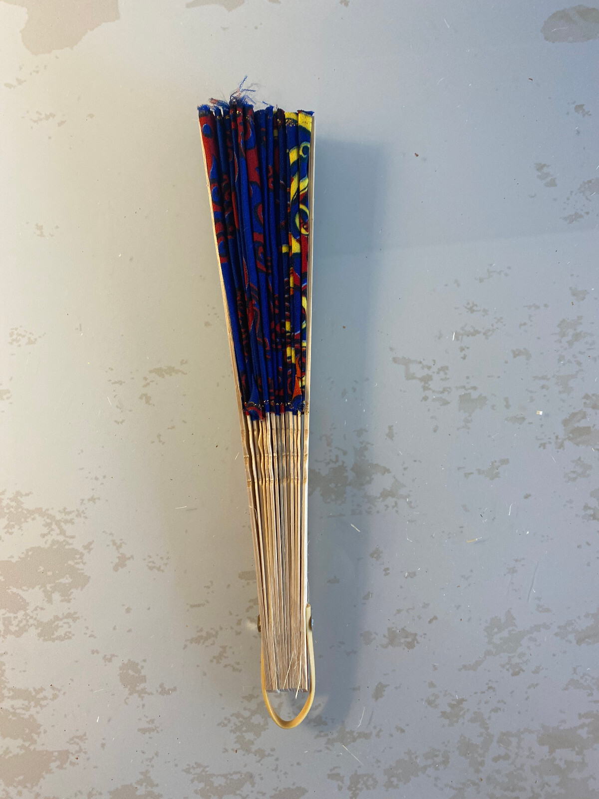 2 Black Fans Hand Bamboo Cloth Handmade Indonesia New Avenico Abenico 715K