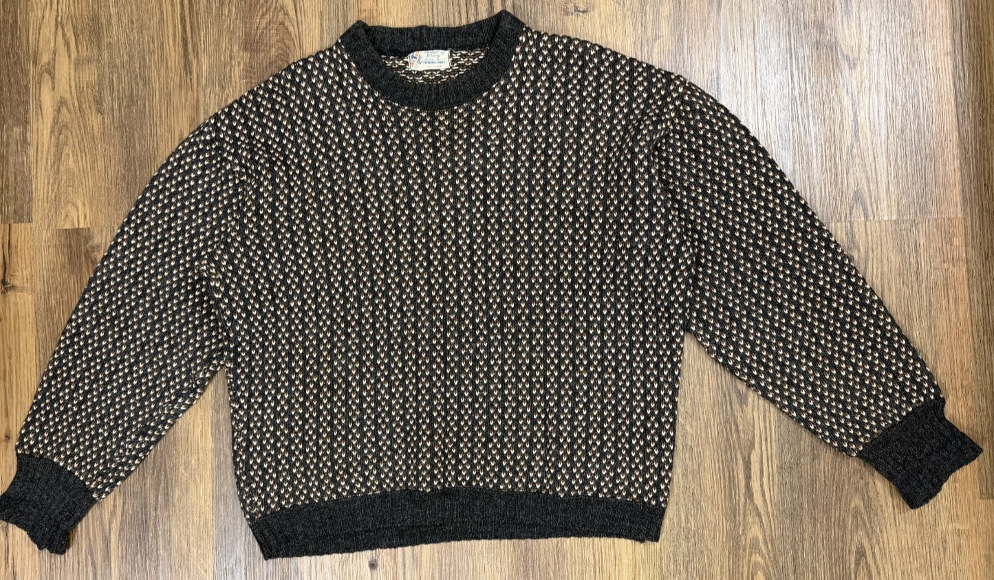 Petersen & Dekke Norway Wool 1970s Ski Fisherman Sweater Birdseye XL