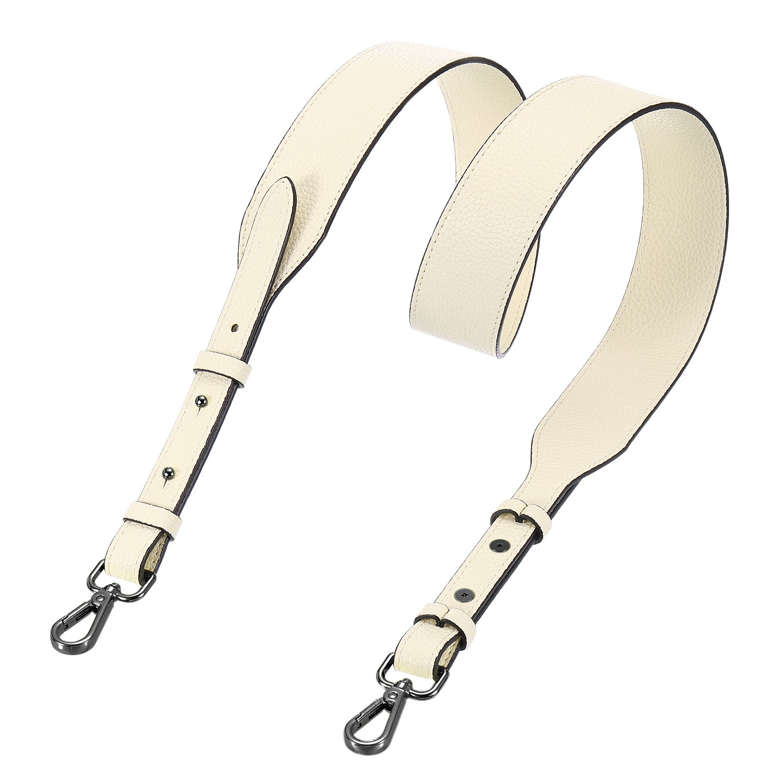 45.3″ Adjustable Crossbody Bag Strap PU Cream/Black