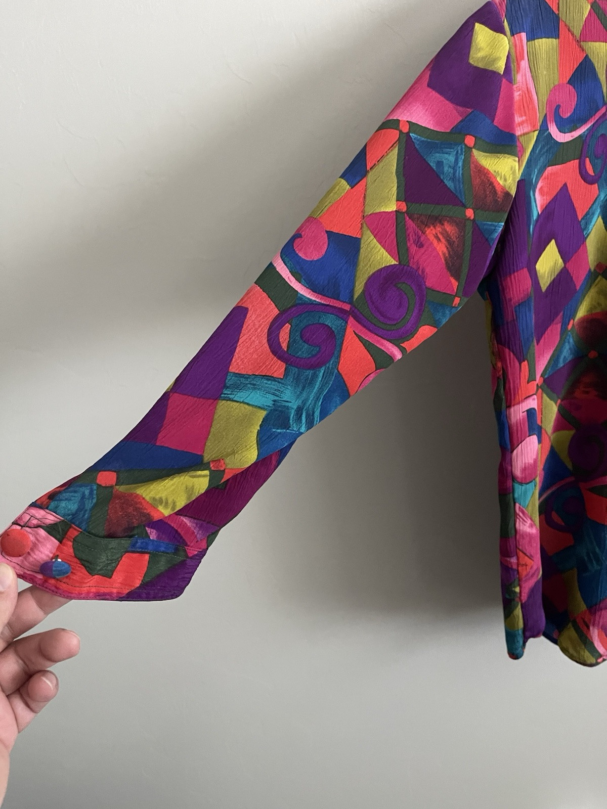 VINTAGE CHRISTIE & JILL SHIRT MEDIUM COLORFUL LONG SLEEVE BEAUTIFUL 1980’S-90’S