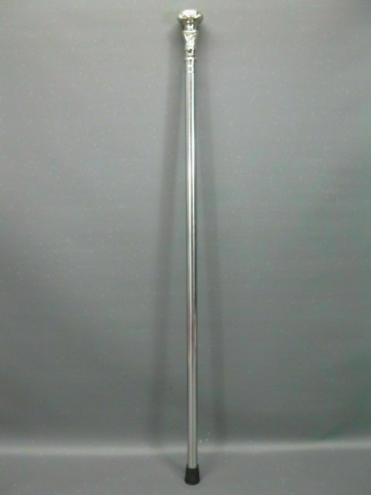Stainless Steel Walking Hiking Stick Cane Silver97 Noble Luxury vintage Handmade