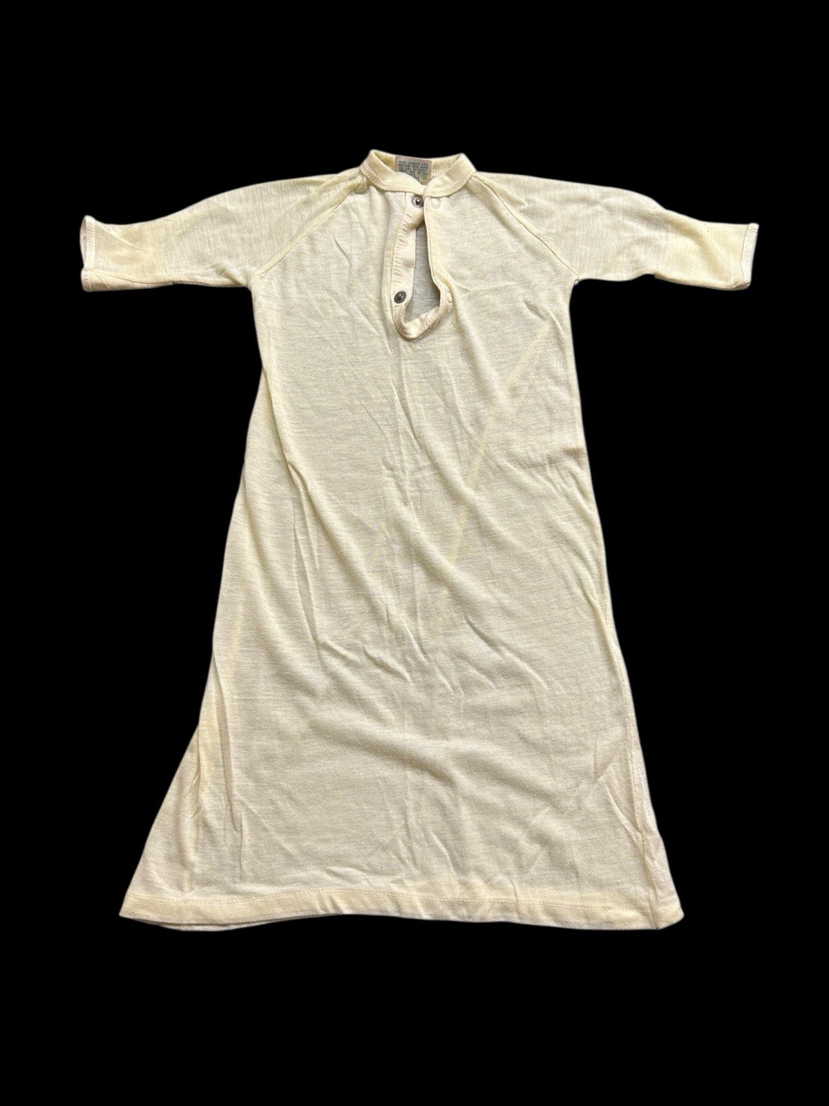 Vintage Yellow Baby B Infant Sleeper Gown Snap Button 23 In Long