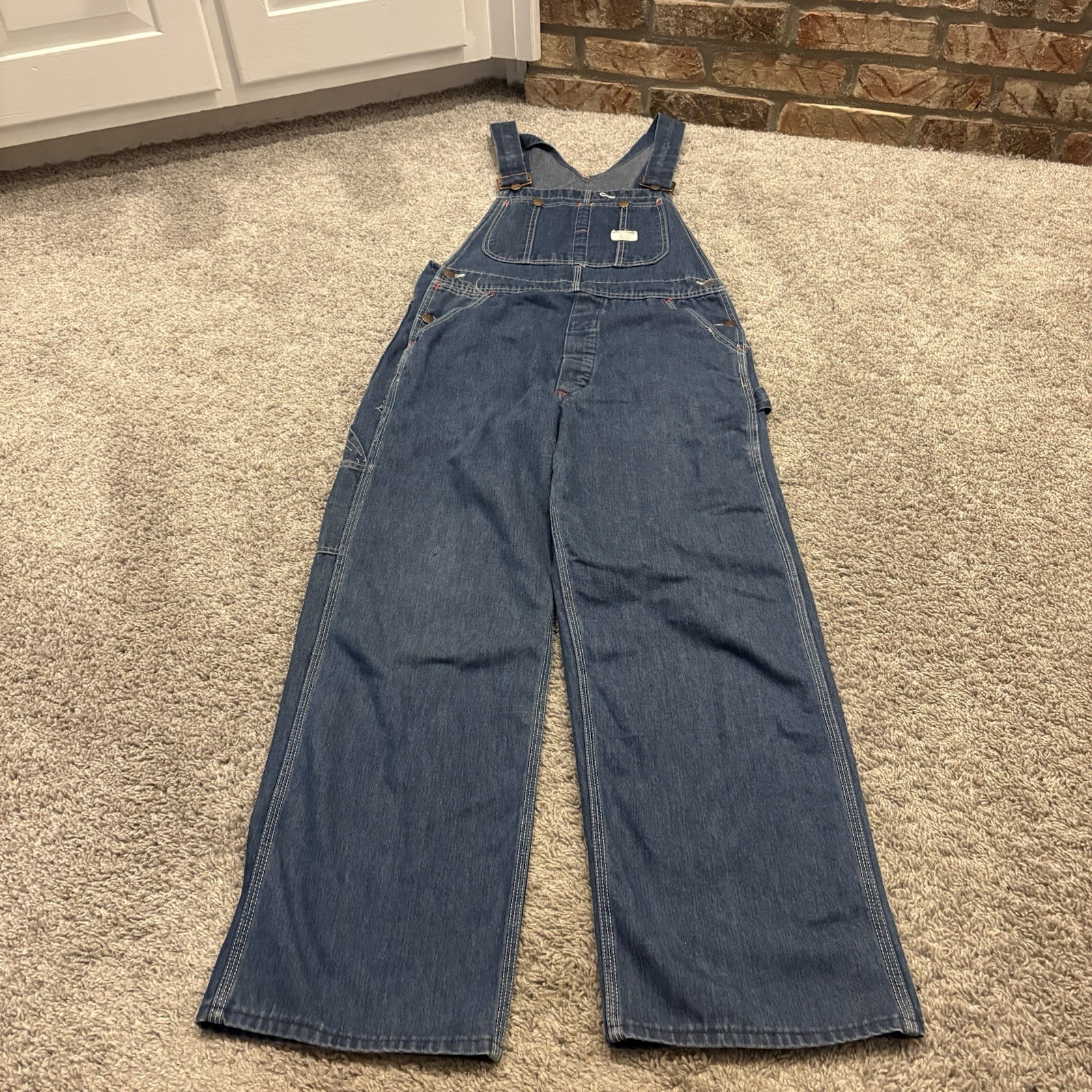 Big Mac Overalls Mens 32×30 Denim 60s? Carpenter Square Back Union Made In USA