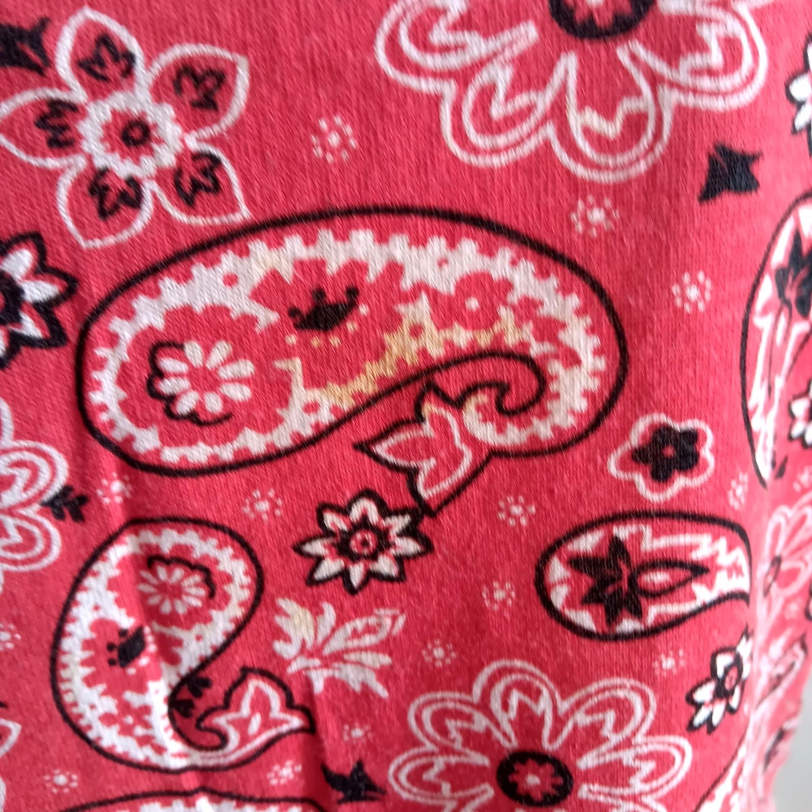 True Vintage Medium Top 1970s Bandana Hanky Print Paisley Sleeveless Mock