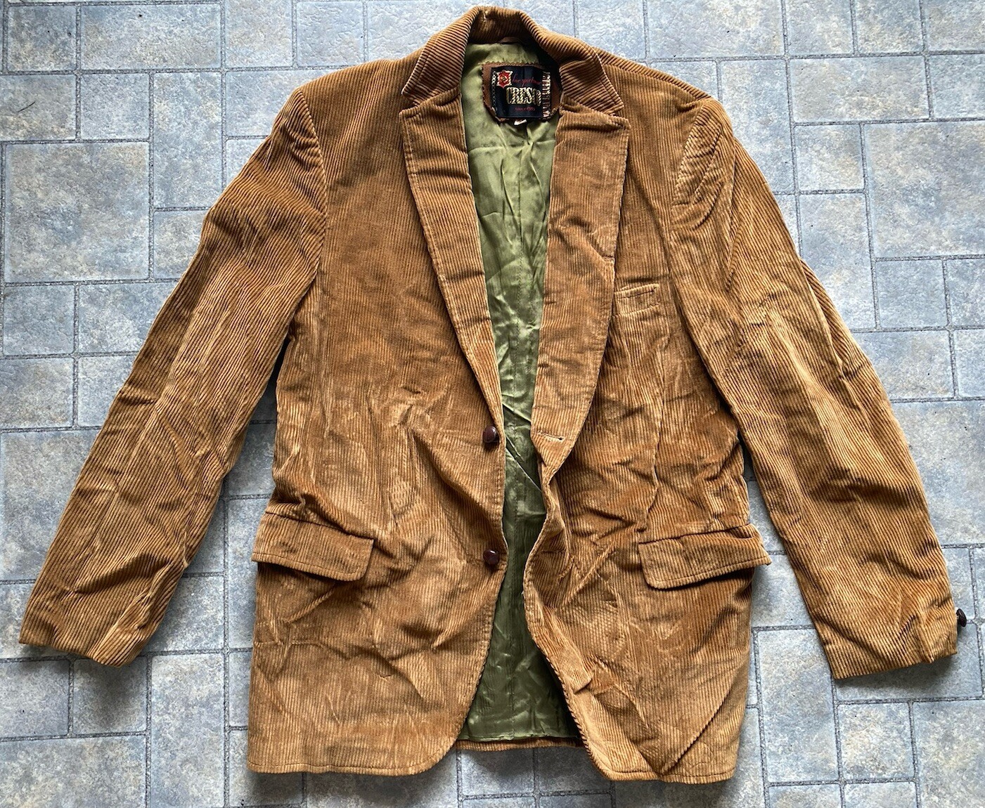 VTG Vintage Cresco Fine Sportswear Corduroy Blazer Jacket Brown Men’s 38