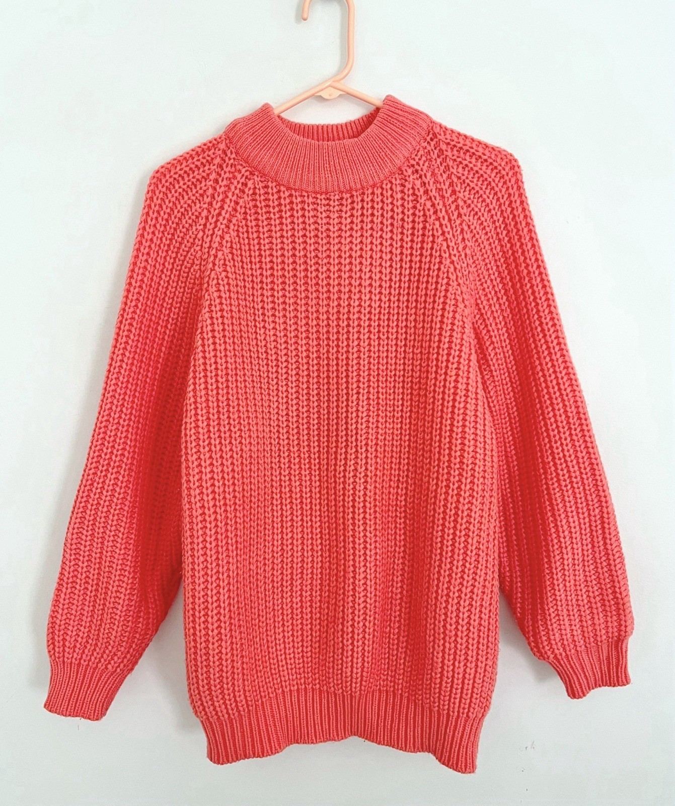 Vtg 80s CSL Cherry Stix Ltd Sweater Women M Orange Chunky Hong Kong Kidcore