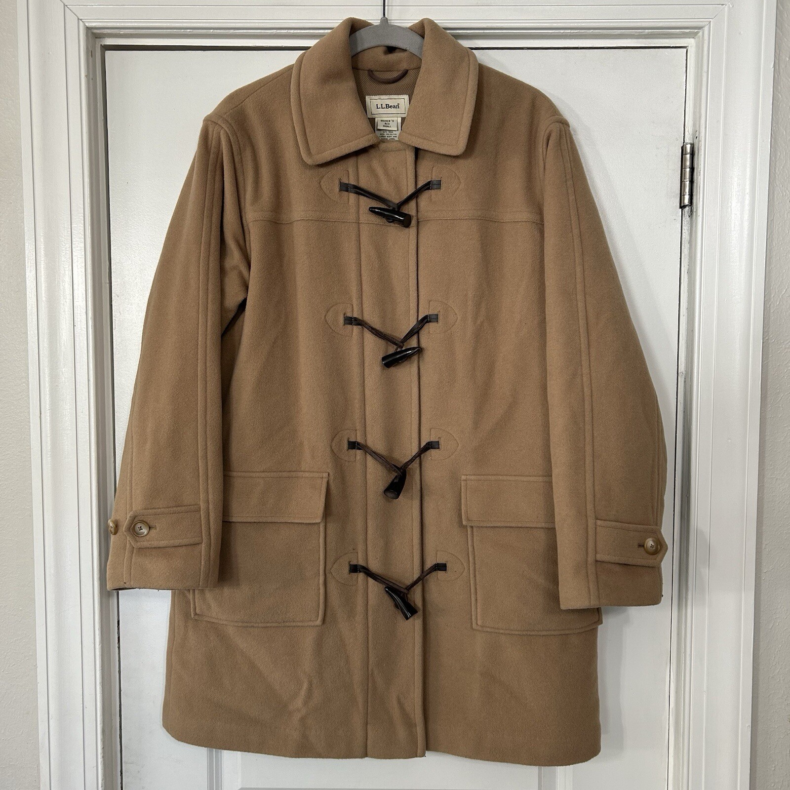 VTG LL BEAN Boston Wool Duffle Coat Women’s Small Toggle Button NO HOOD