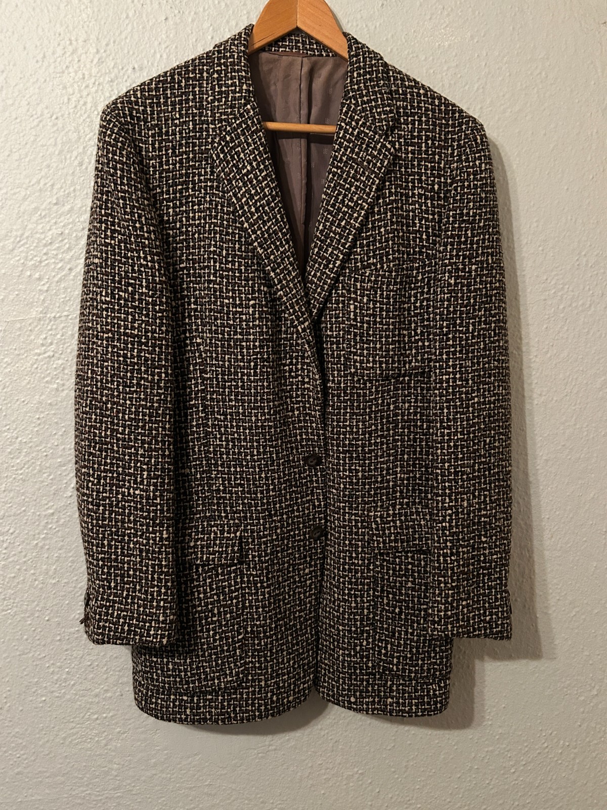 True Vtg 1950s Mens Sport Coat Flecked Tweed Jacket Rockabilly Wool Blazer
