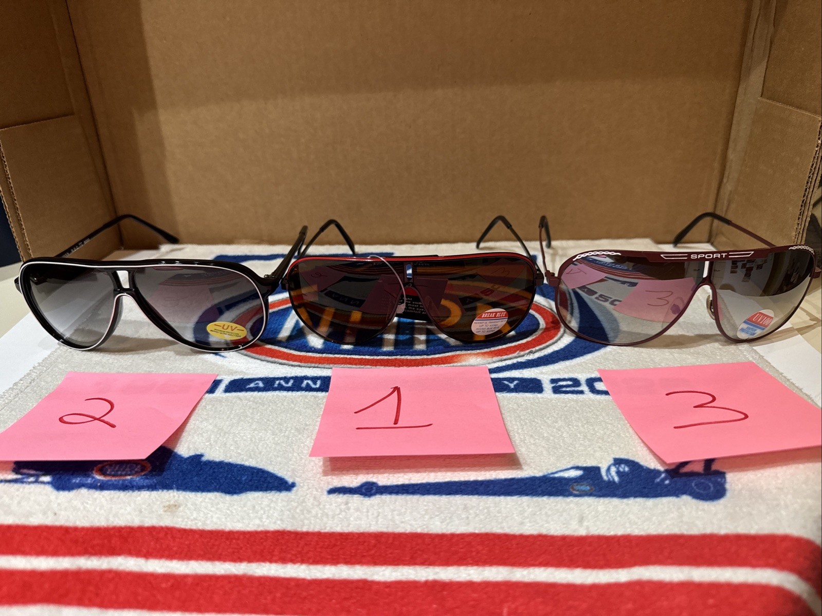 Vintage 1980’s New Aviator Frame Sunglasses. Free Shipping