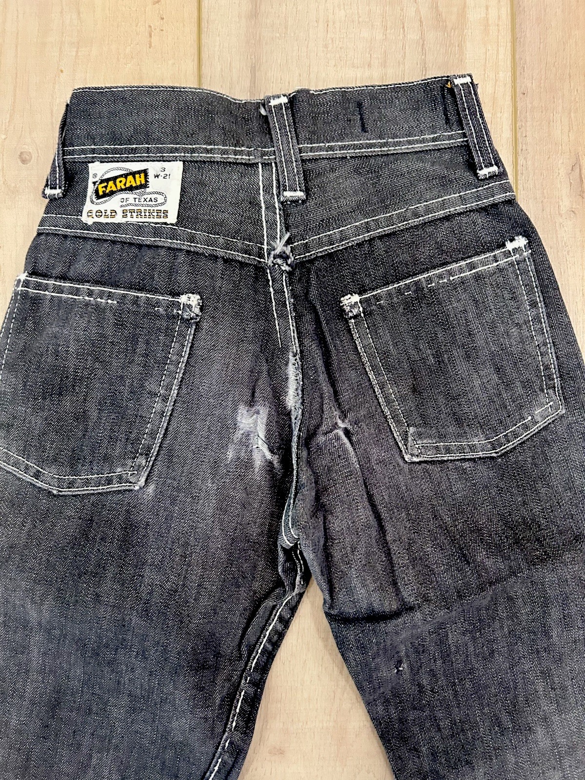 Real 50s 60s Toddler Child Western Farah Of Texas Gold Strike Denim Jeans Size 3