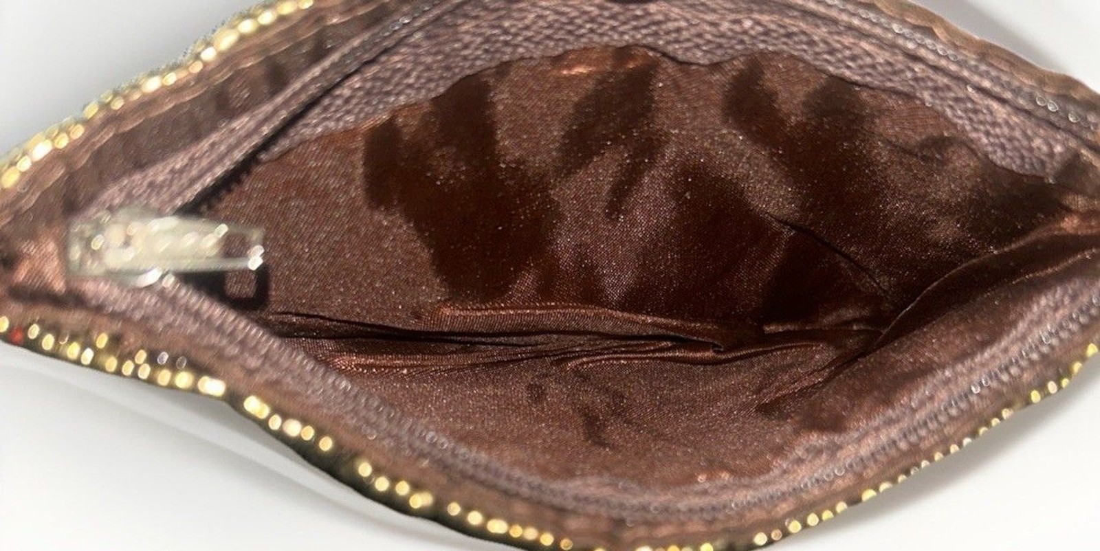 Vintage Beaded Clutch Coin Purse Boho Tribal Geometric Red Bronze Glass Beads