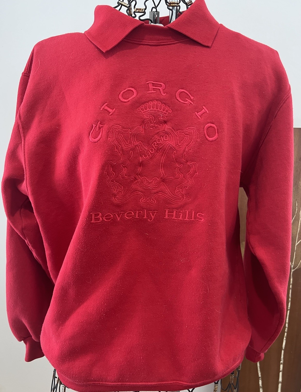 Women’s VTG 80’s Collared Sweatshirt Giorgio Beverly Hills Poly Cotton NICE