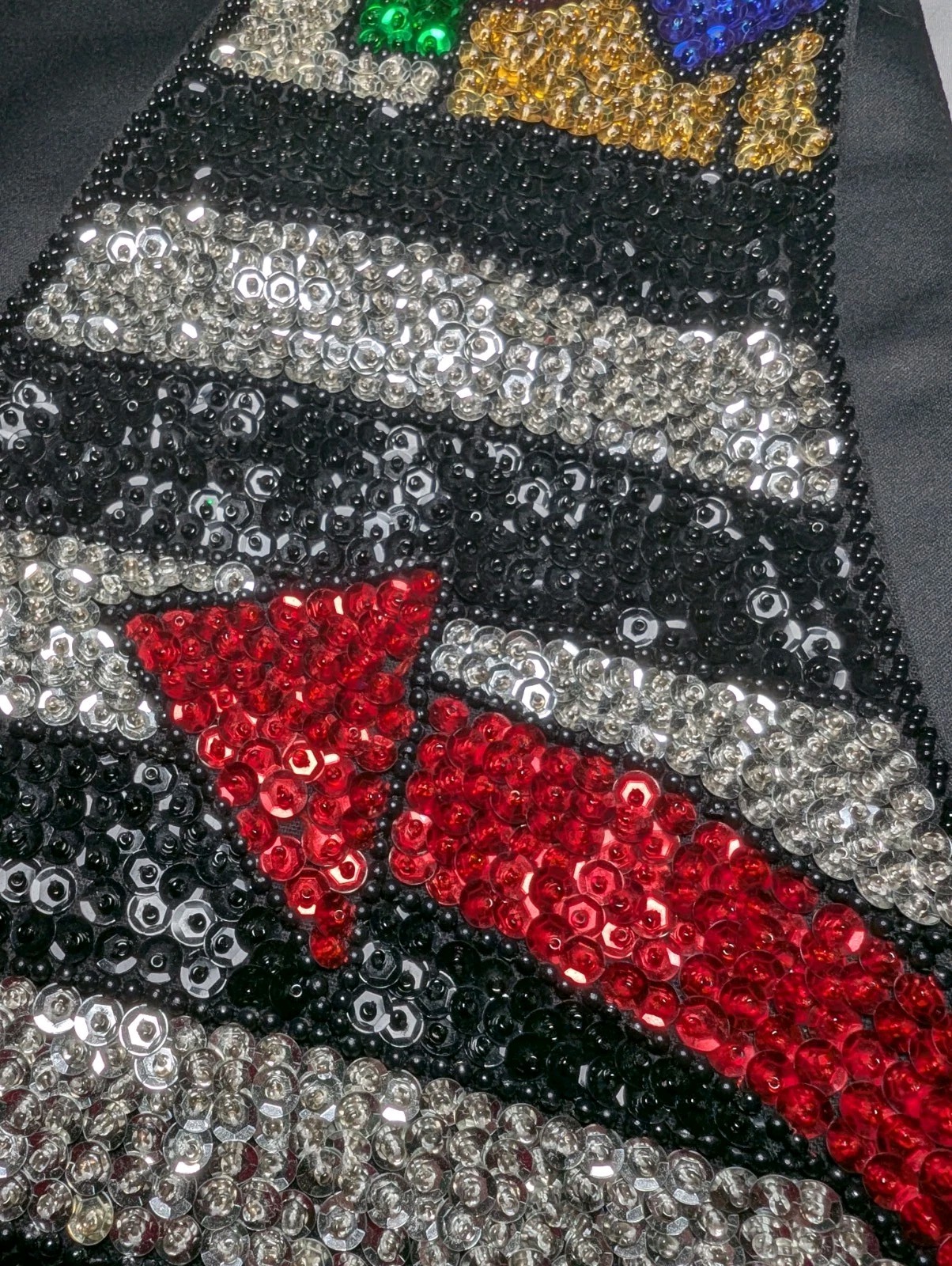 BALI HI Striped SEQUIN Vest Red Gold Silver Black Blue Green Women’s Medium