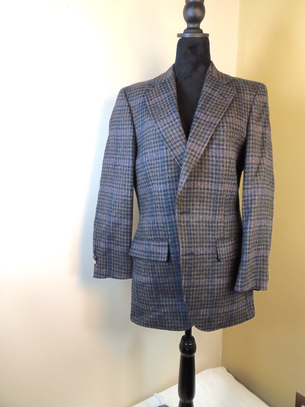 Vintage Racquet Club 100% Pure Wool Plaid Blazer Lagen to Posh-Grunge