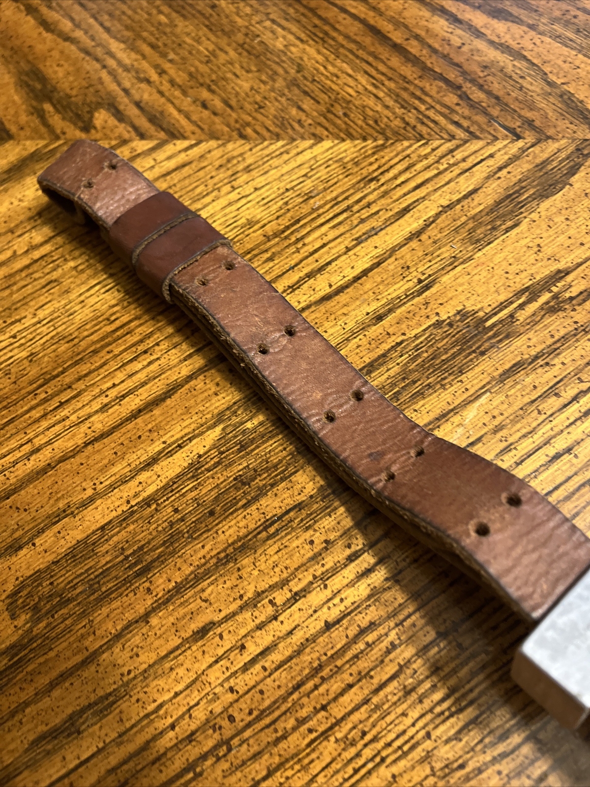 Vintage Made In USA J.E. Rhoads & Sons Heavy Watershed Leather Mechanical Belt