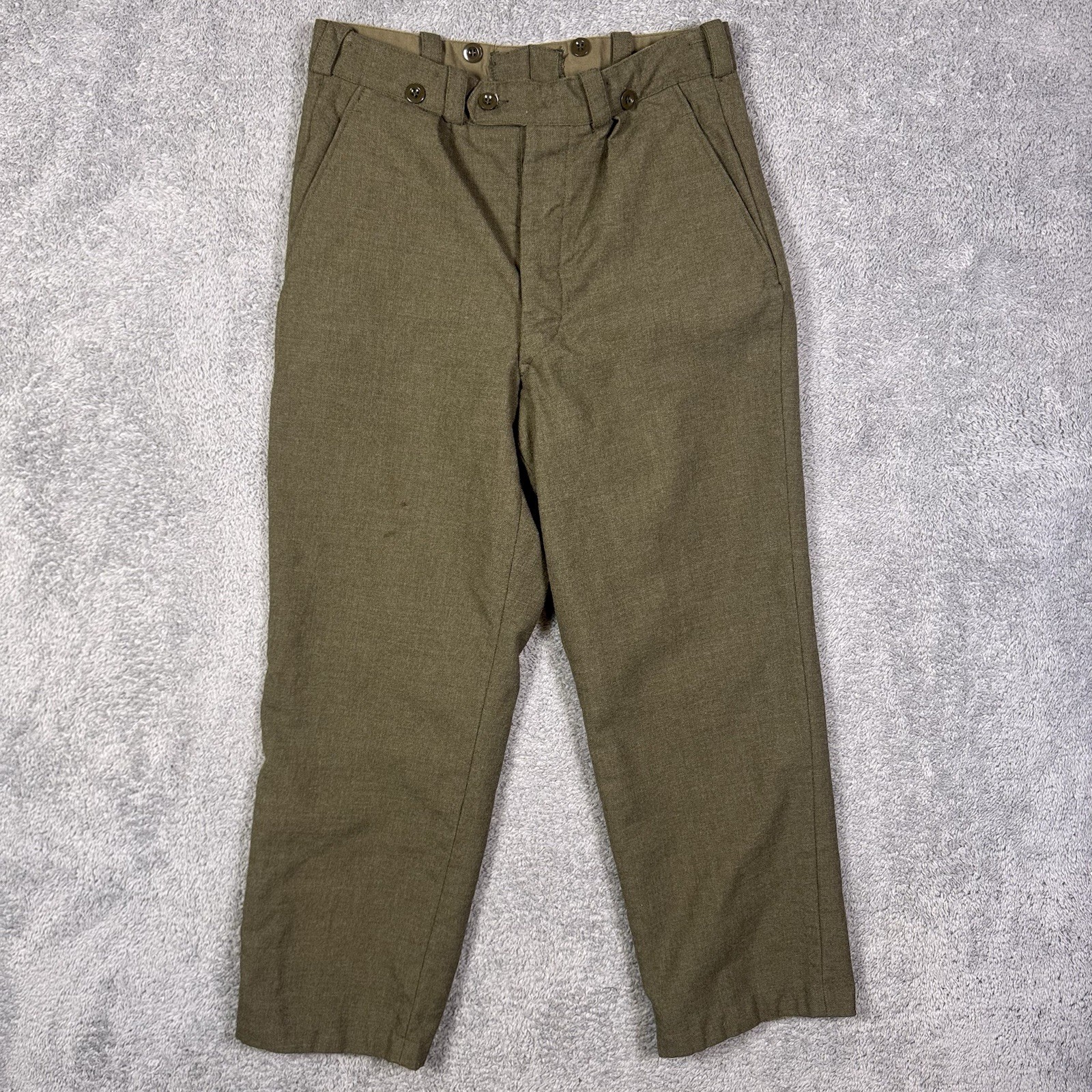 Belgium Army Trousers 1967 ABL Begetex VTG PVBA Military Surplus Wool Gabardine