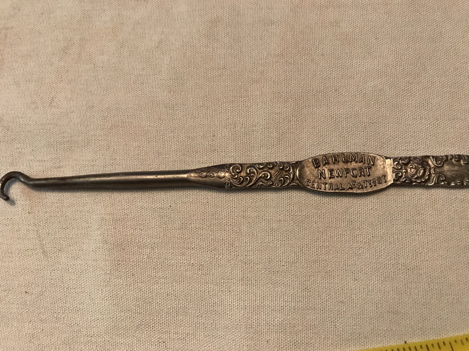 Bahlman Newport, Luebke Mgr., Covington, Vintage Button Hook