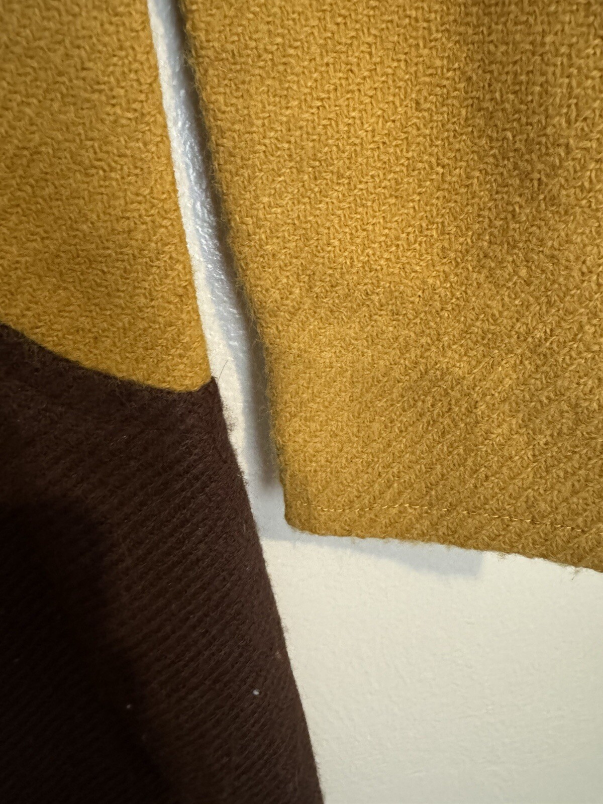 Vintage Handmade 60s Style Long Sleeve Two Tone Brown/Mustard Mod GoGo Dress