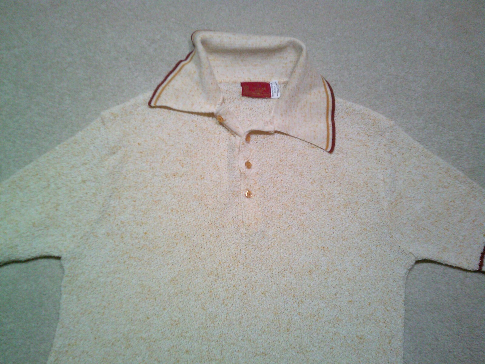 VTG 60s Sears Sweater Shirt Mens Medium Beige Silk Blend Kings Road Shops