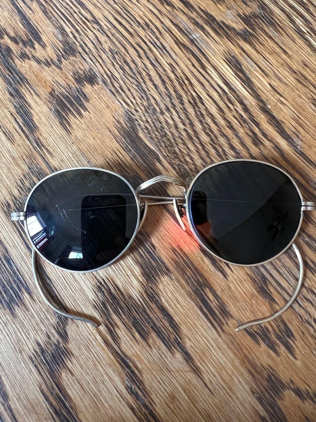 Vintage 1/10 12KGF Round Cable Temple Sunglasses