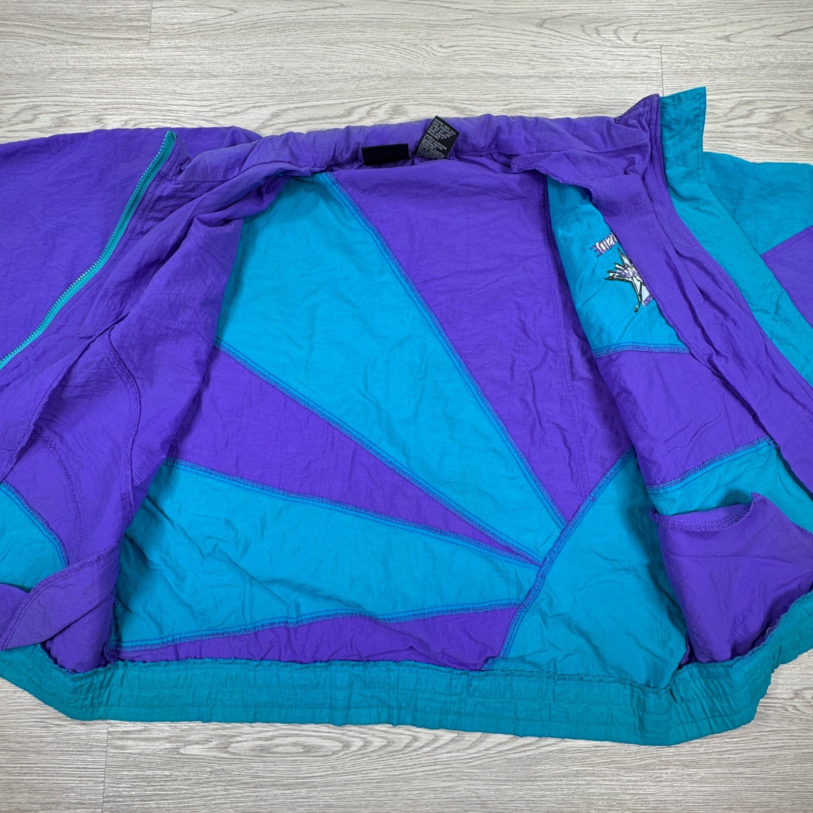 Converse Mens Jacket Burnside Magic Windbreaker Teal Purple Large Vintage 90s