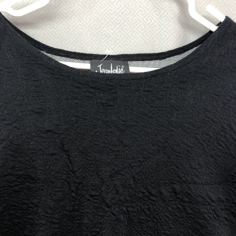 New Vintage Jean Leslie Black Long Sleeve Knit Shirt Size 1XL Women Casual