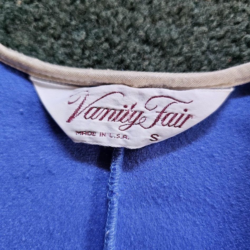 Vtg 70s Fleece Angel Wing Caftan Vanity Fair Lounge Maxi Pool Party Dress S/M