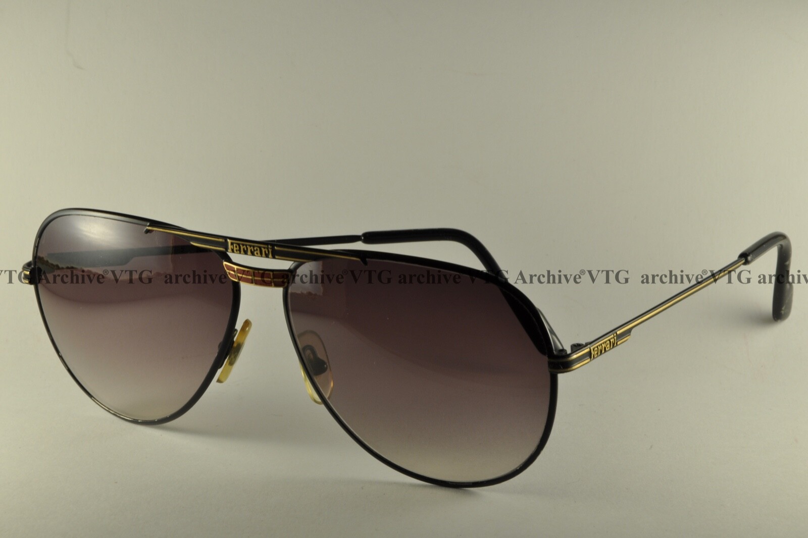 Vintage Ferrari F13 Glasses Made in Italy Aviator Matte Black Drop Glasses