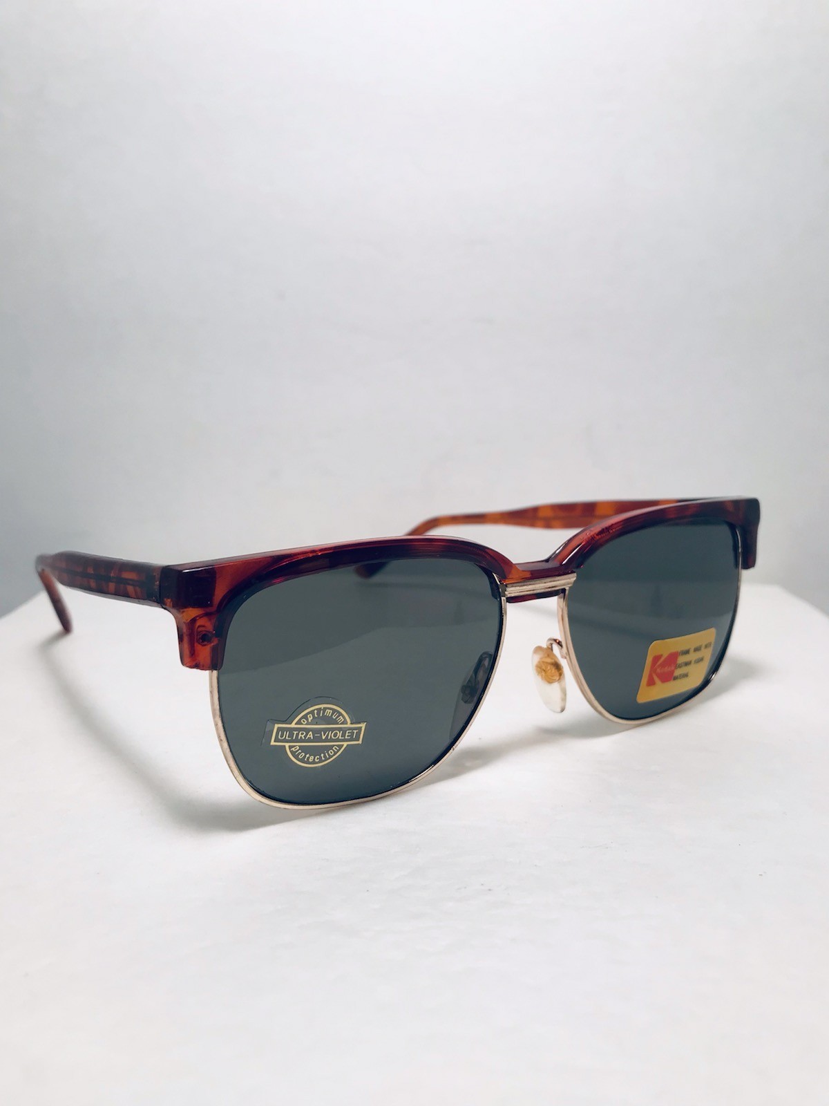 NEW NOS VINTAGE KODAK CLUBMASTER STYLE SUNGLASSES TORTOISE 54[]17 145 TAIWAN